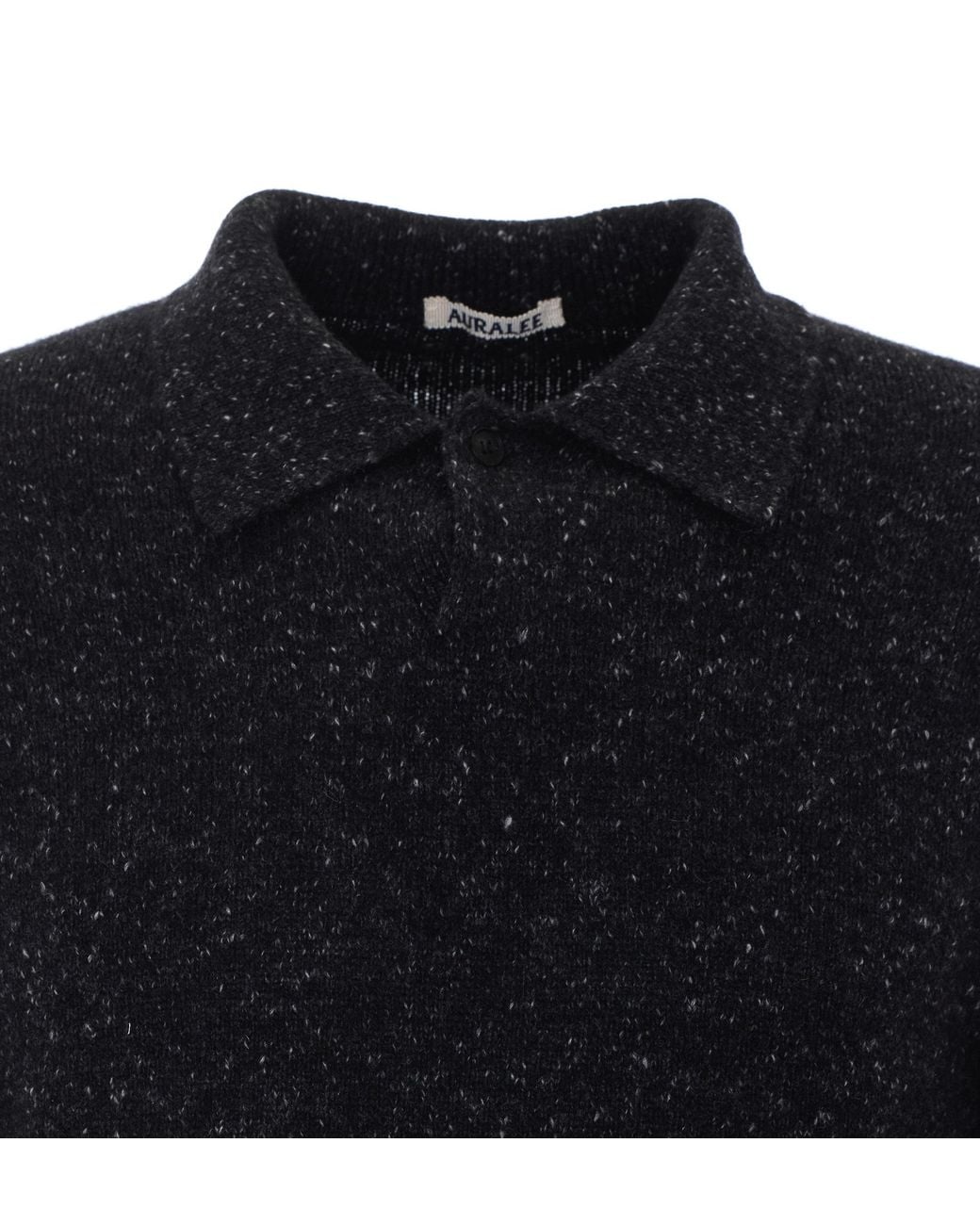 Auralee Blue Cashmere Nep-Knit Sweater for men