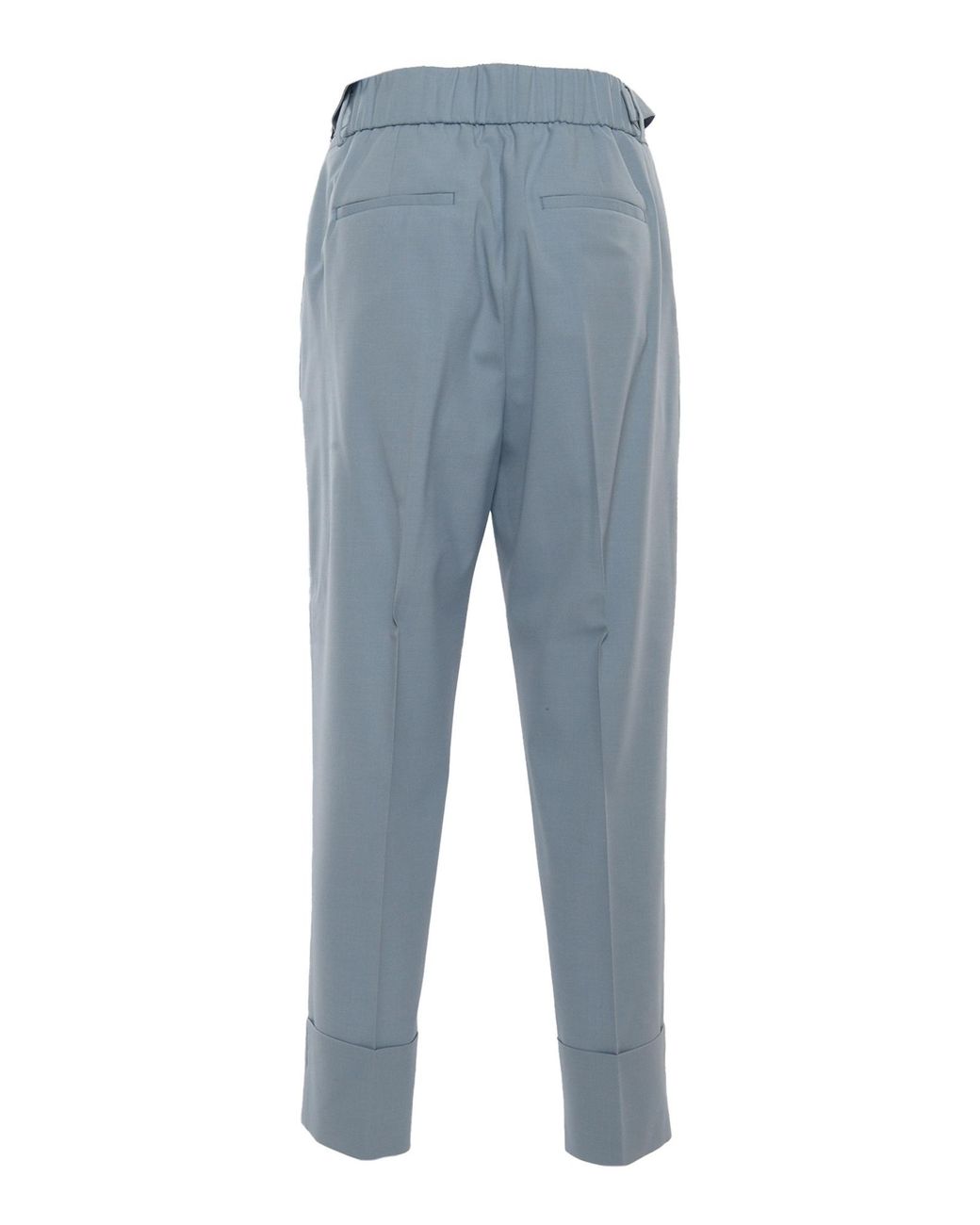 Peserico Blue Pleated Tucks Pants
