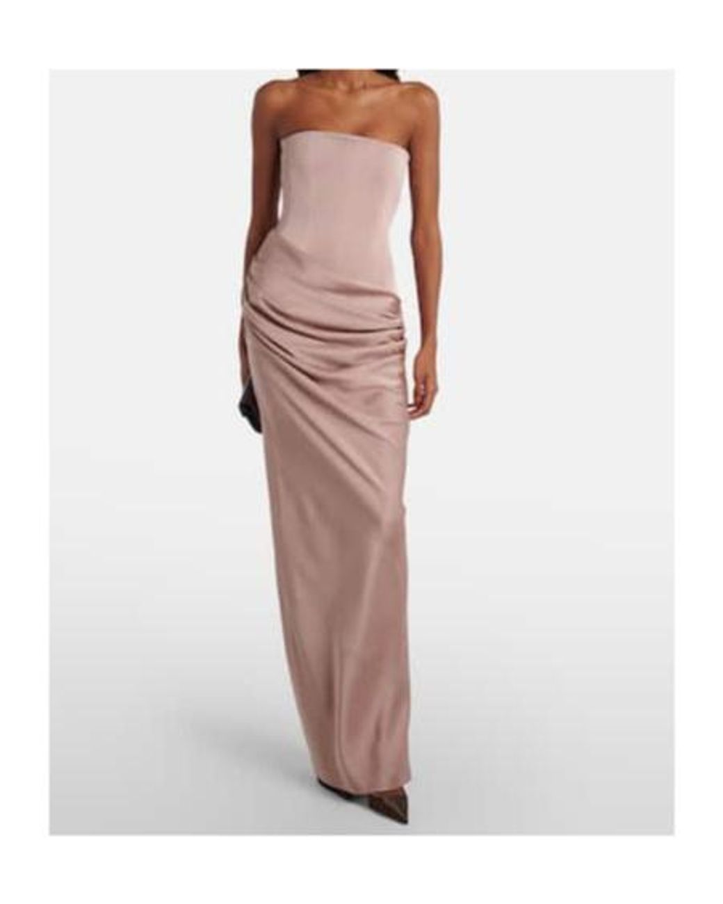 Alex Perry Pink Draped Satin Corset Gown