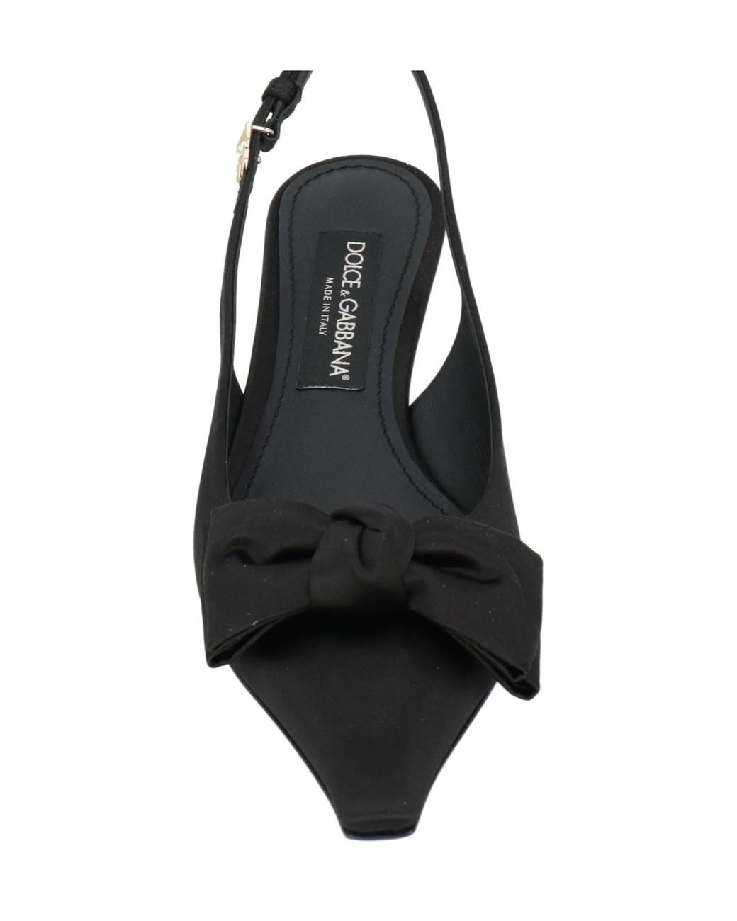 Dolce & Gabbana Black Bow Low-Heeled Pointed-Toe Shoes