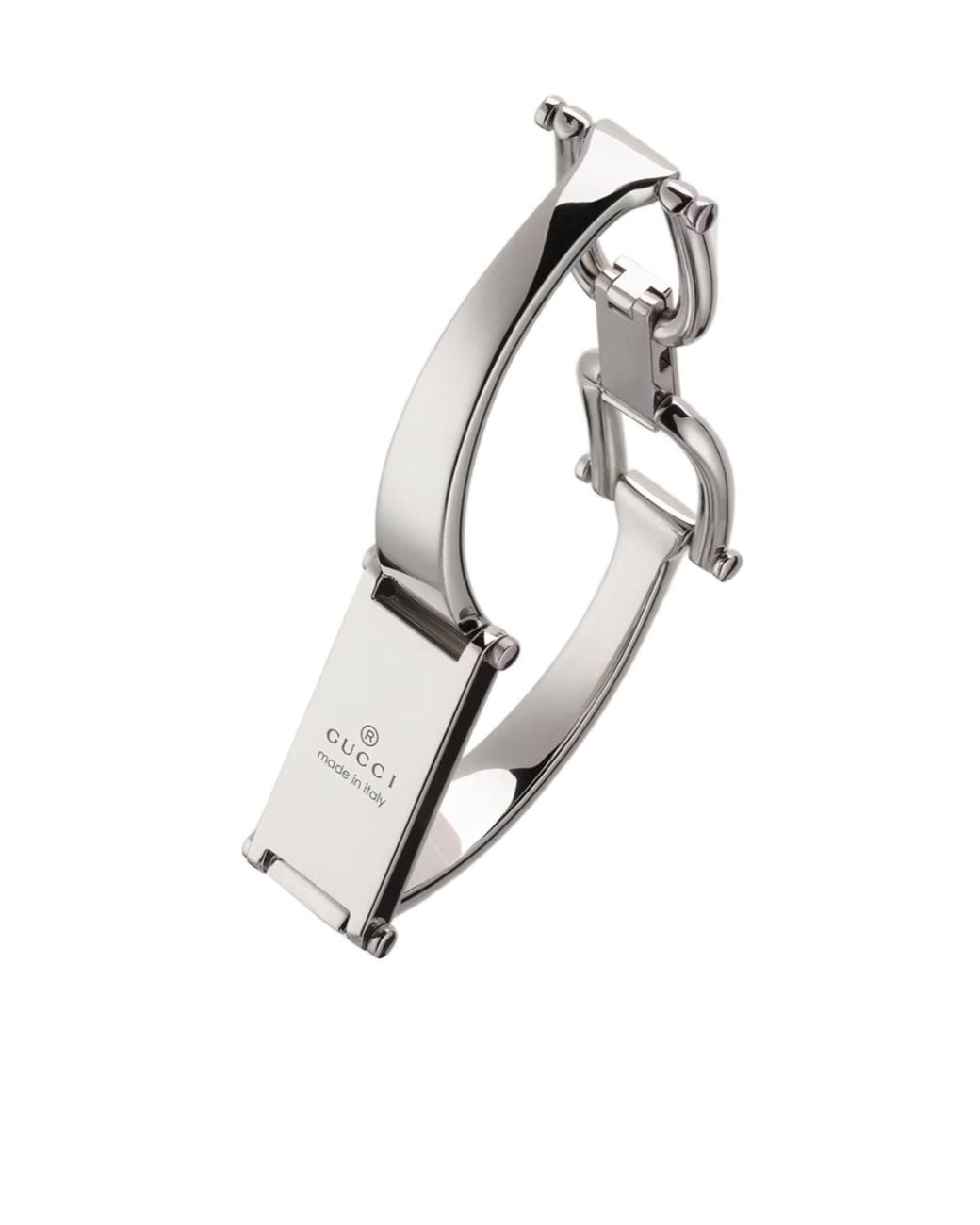 Gucci Metallic Stirrup Motif Bangle Bracelet for men