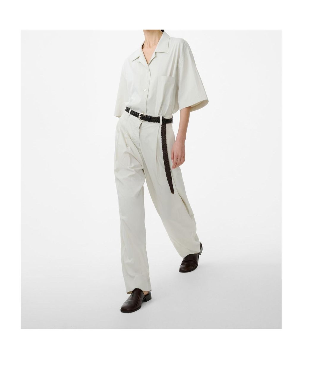 Studio Nicholson White Acuna Pleated Trousers