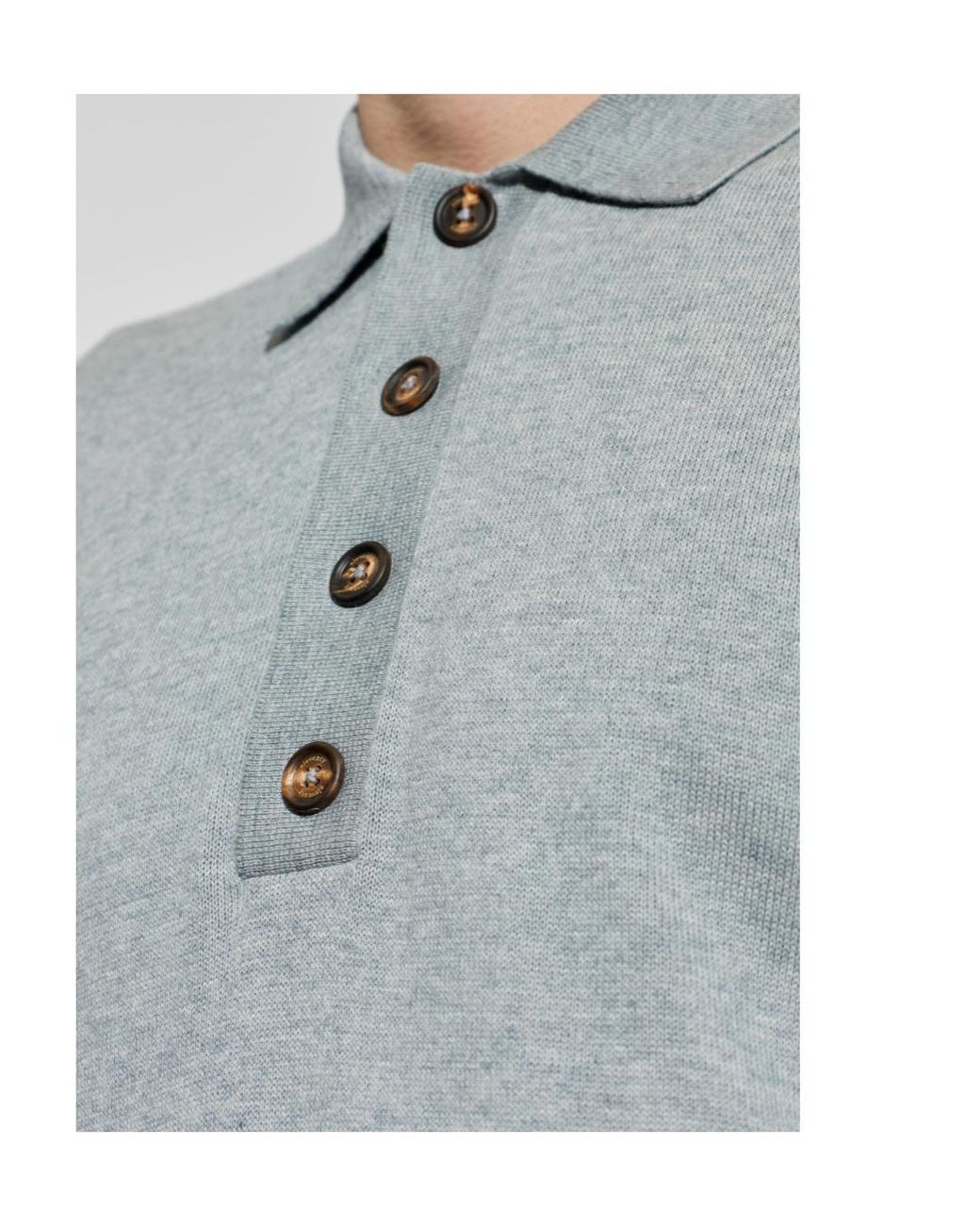 Eleventy Blue Fine-Knit Short-Sleeved Polo Shirt for men