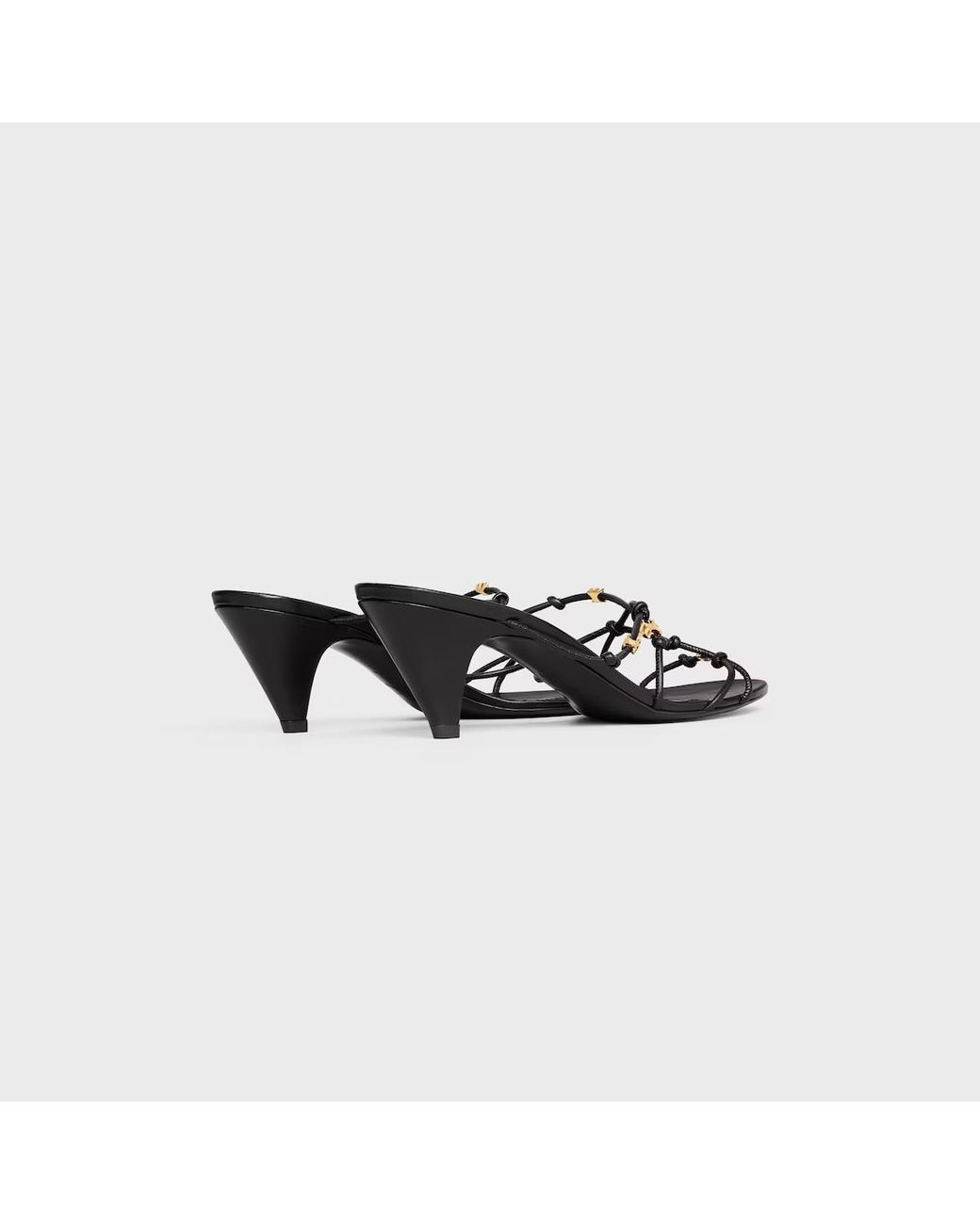 Céline White Uptown Heeled Mule