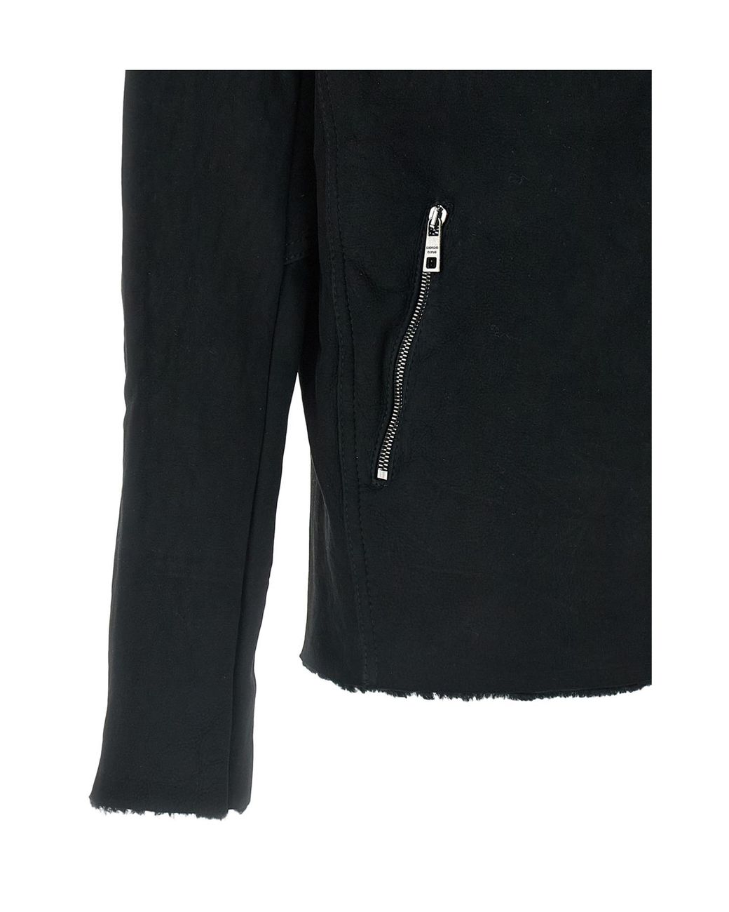 Giorgio Brato Black Suede Hooded Jacket for men