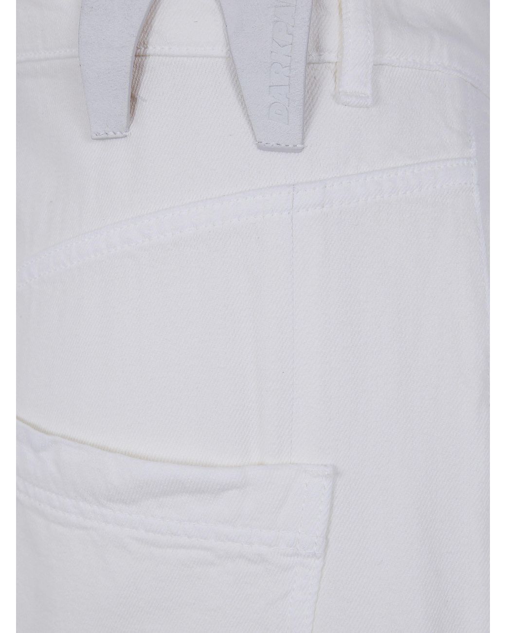 DARKPARK White Ines Fold Over Jeans