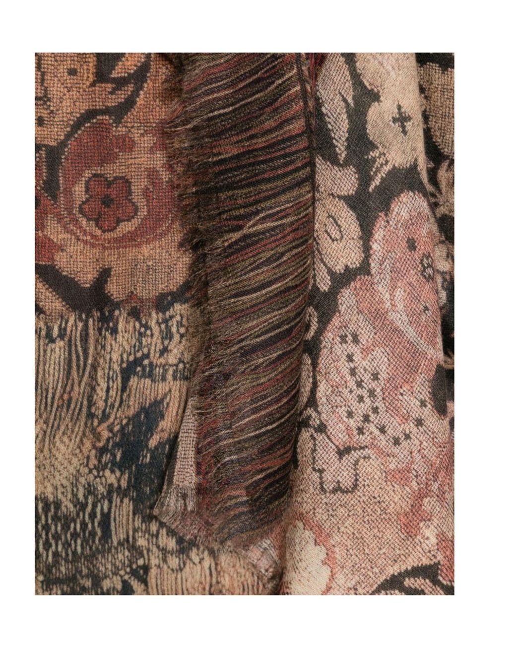Pierre Louis Mascia Brown Tasseled Scarf