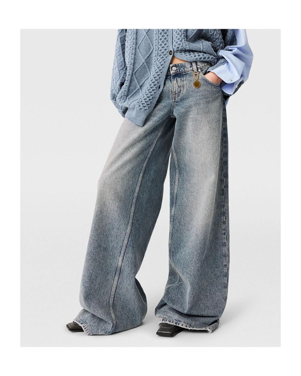 Stella McCartney Blue Vintage Wash Wide-Leg Jeans