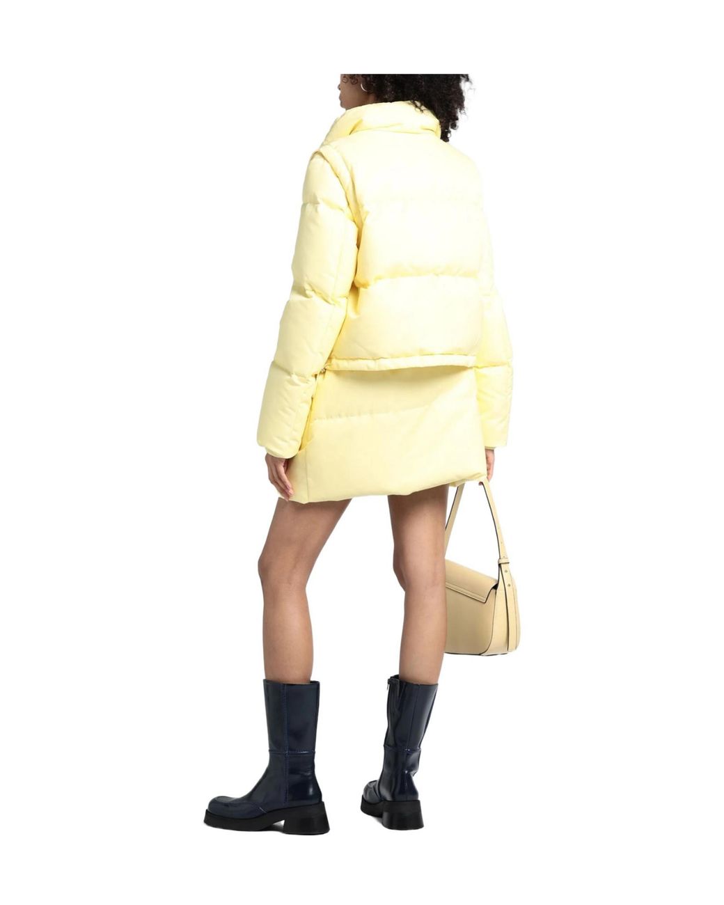 MM6 by Maison Margiela Yellow Minimal Solidcolour Longsleeve Down Coat