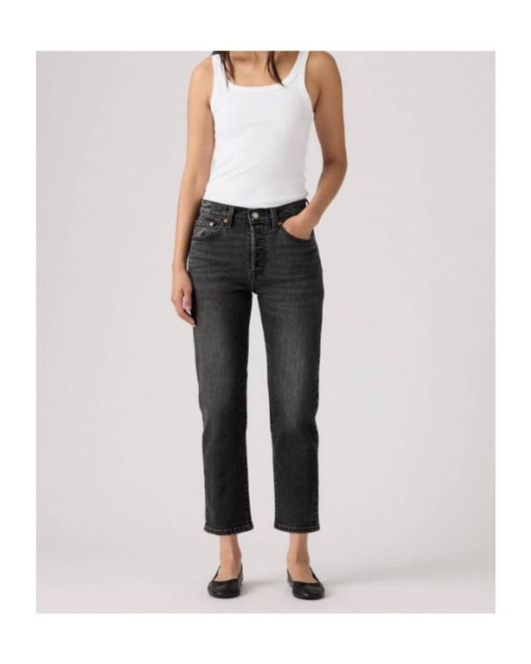 Levi's Gray 501 Original Cropped Jeans