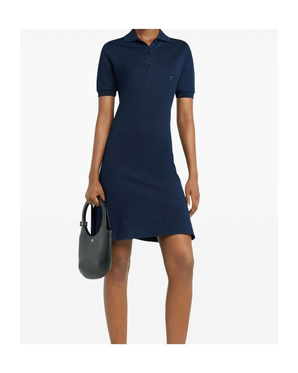 Courreges Blue Courrèges Mini Collar Polo Dress