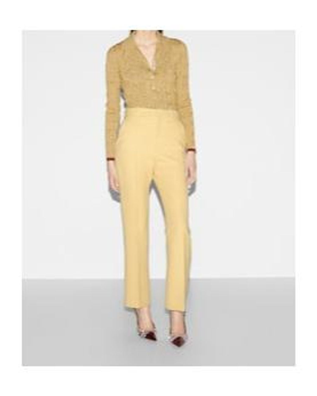 Gucci Yellow Straight-Leg Tailored Trousers