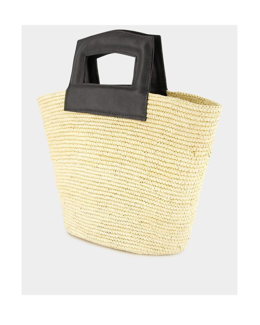 Sensi Studio Metallic Straw Leather-Handle Tote Bag