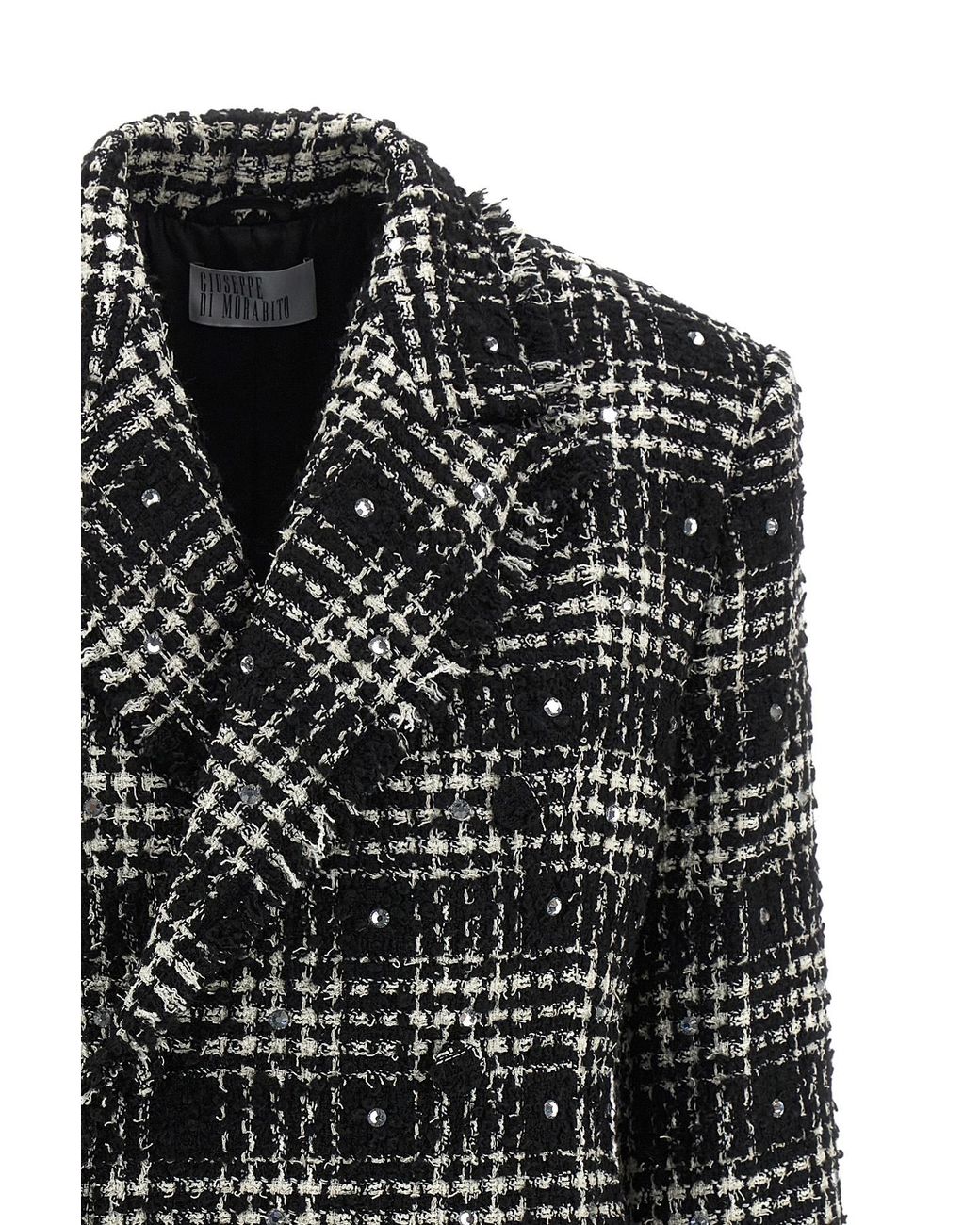 GIUSEPPE DI MORABITO Black Rhinestone Tweed Jacket