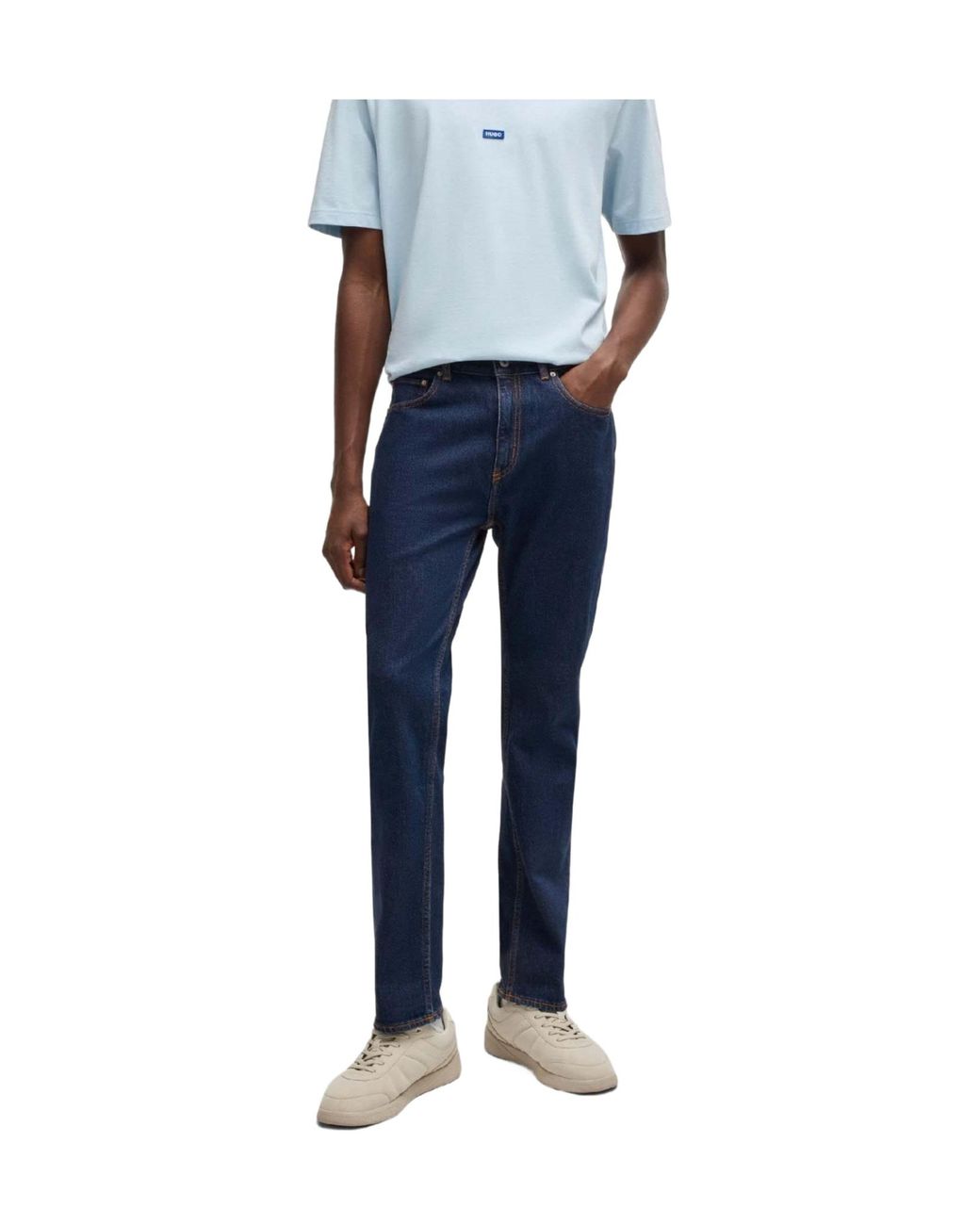 Boss Blue Solidcolor Jeans for men