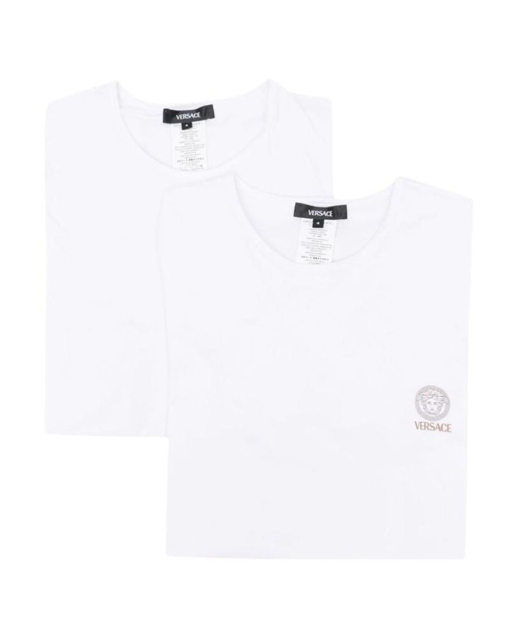 Versace White Pack Of Two T-Shirts for men