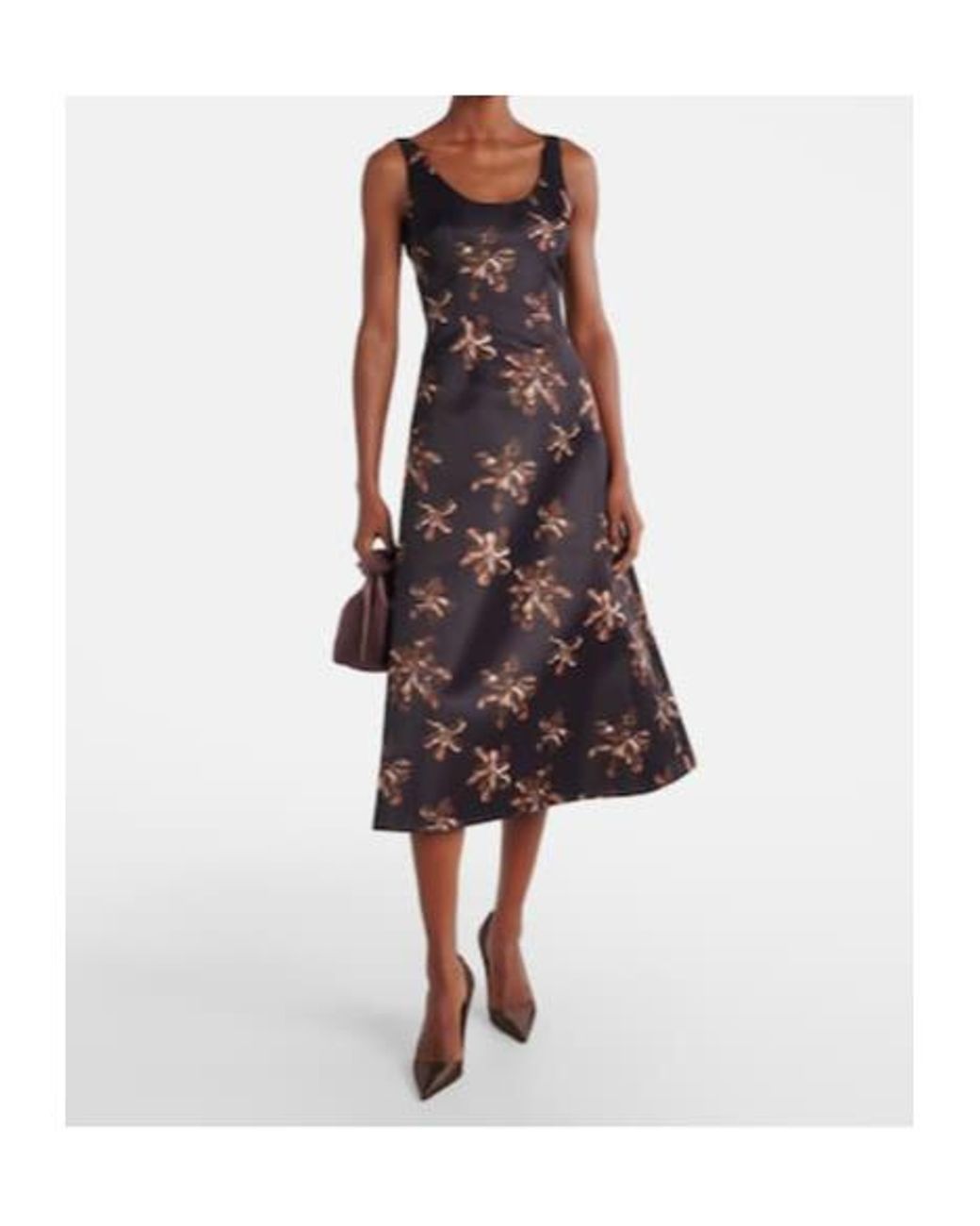 Emilia Wickstead Purple Tippi Floral Genzianella Midi Dress