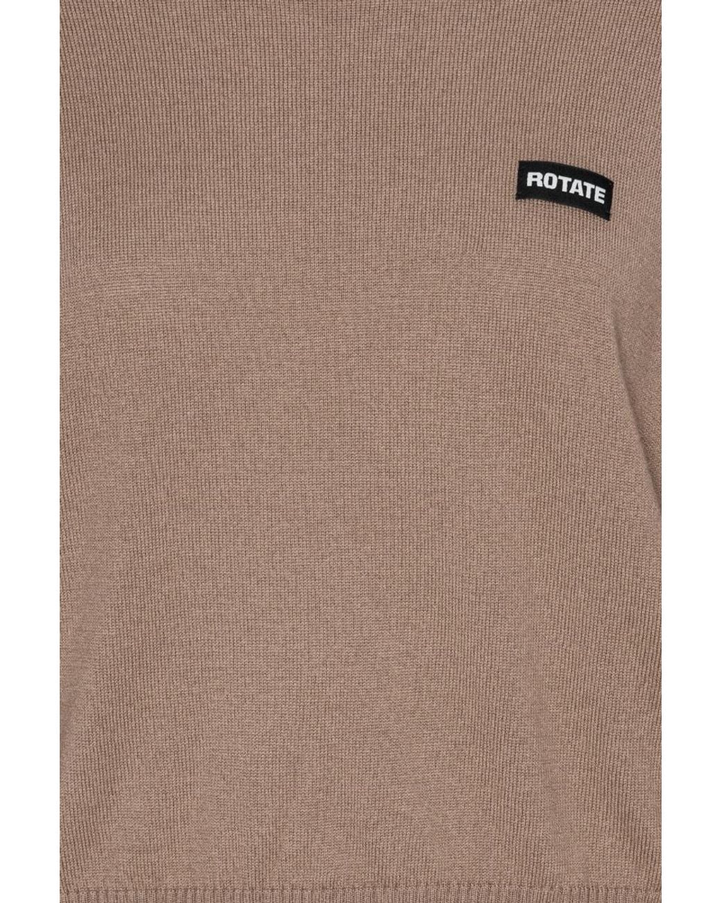 ROTATE BIRGER CHRISTENSEN Natural Basic Crewneck Jumper