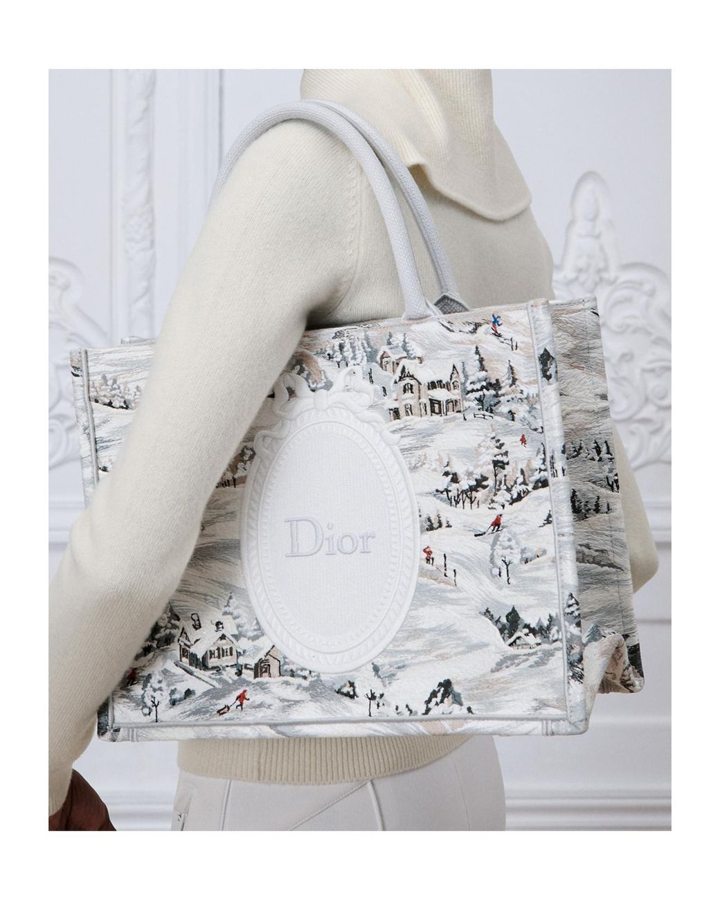 Dior Metallic Alps Medium Book Tote With Strap