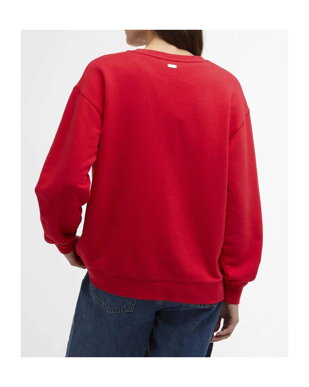 Barbour Red Logo Crew Neck Sweatshirt