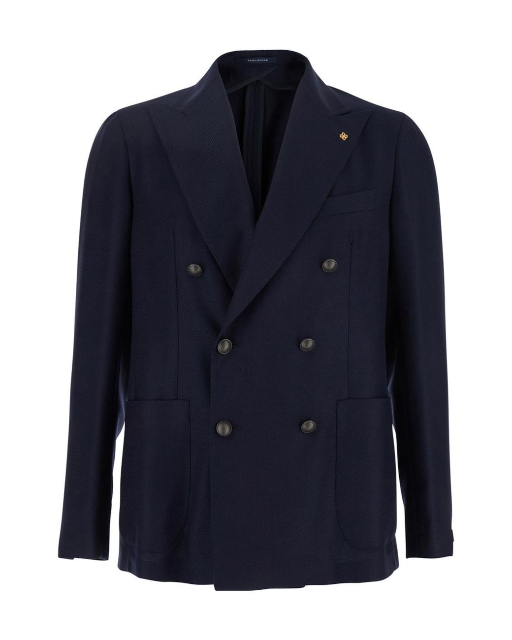 Tagliatore Blue Logo Plaque Double-Breasted Blazer for men