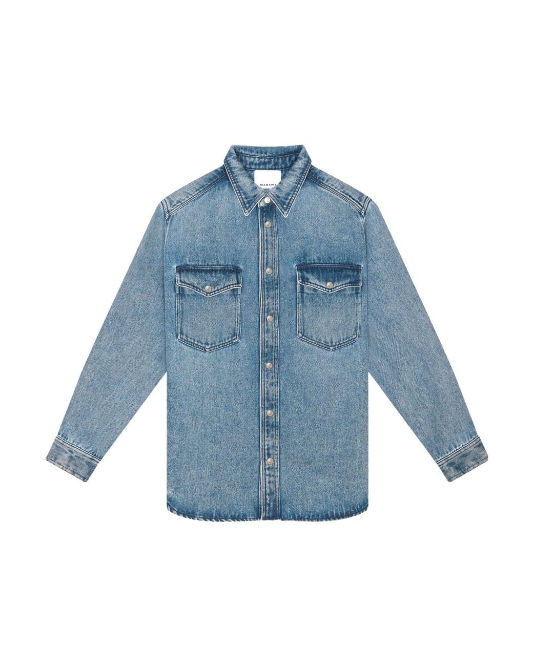 Isabel Marant Blue Long-Sleeved Button-Up Denim Shirt for men