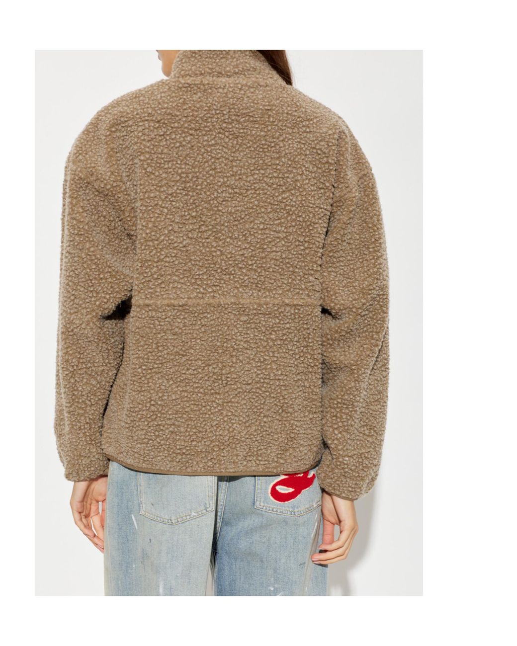 American Vintage Brown Sherpa Stand Collar Jacket