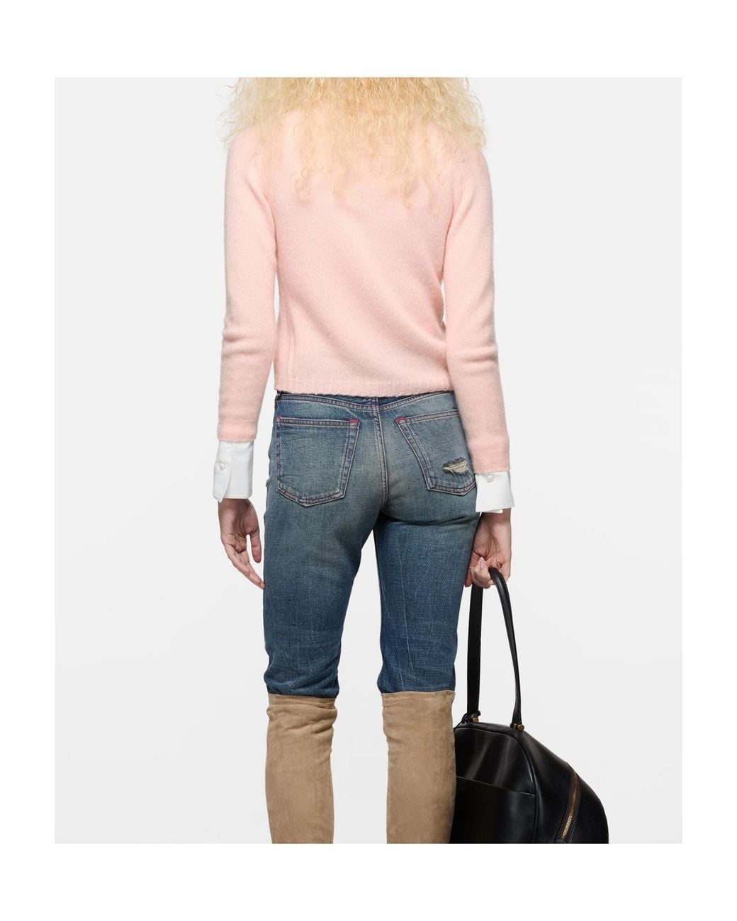 Acne Pink Cashmere V-Neck Cardigan