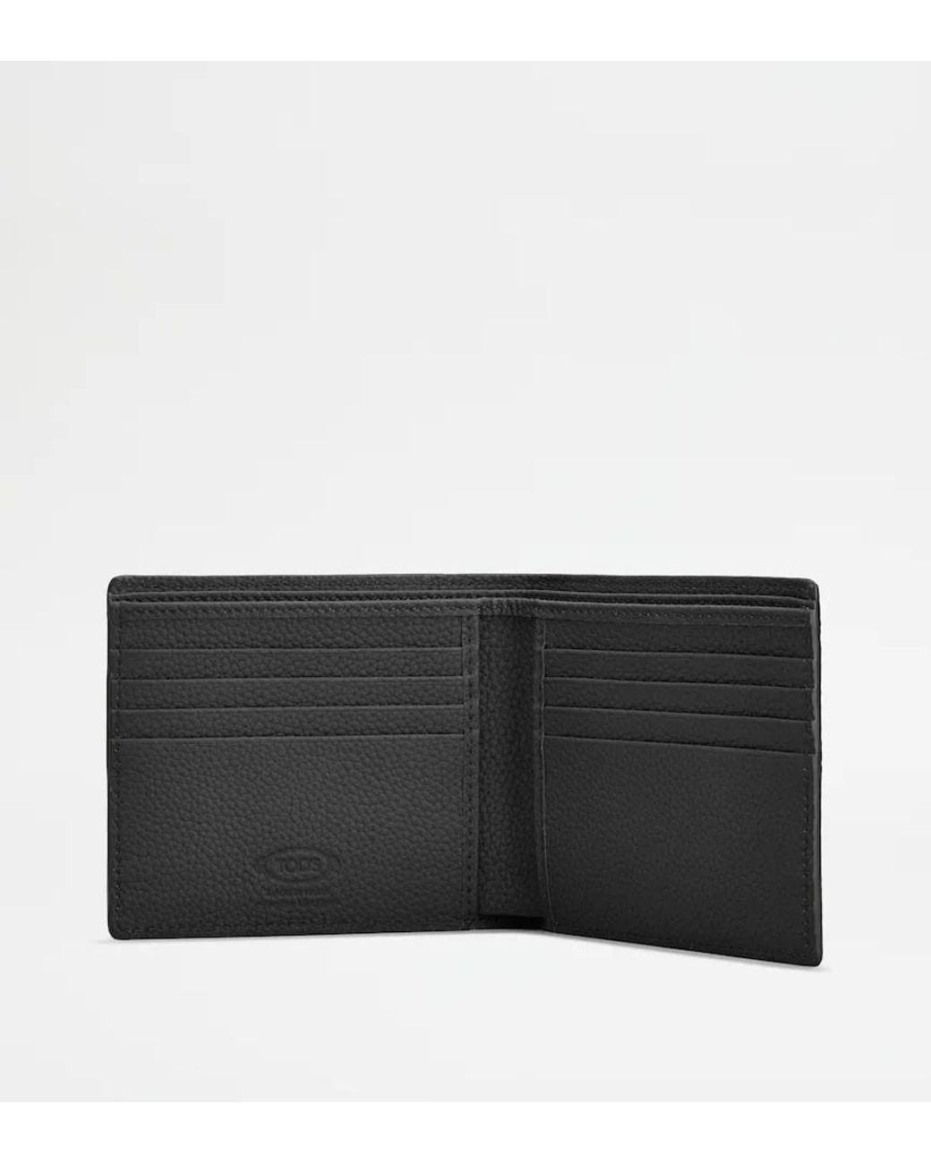 Tod's Black Logo Plate Bifold Wallet for men