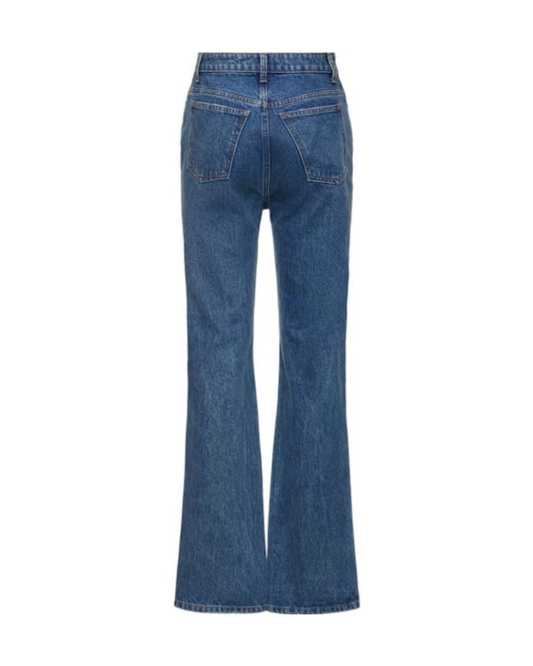Khaite Blue High-Waisted Flare Jeans