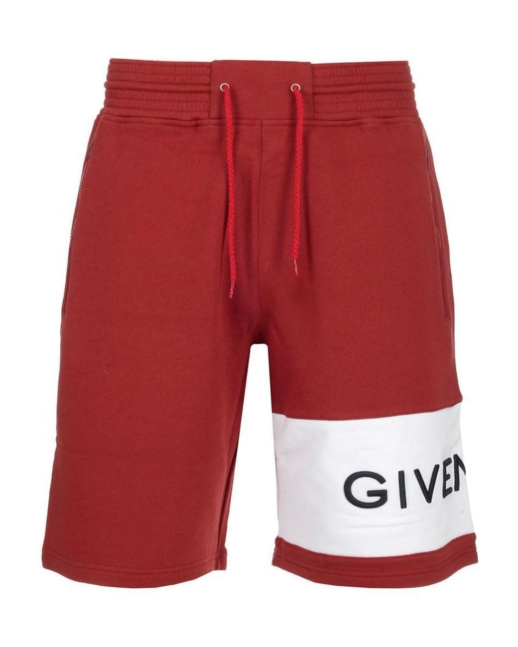 Givenchy Red Logo Sports Shorts for men