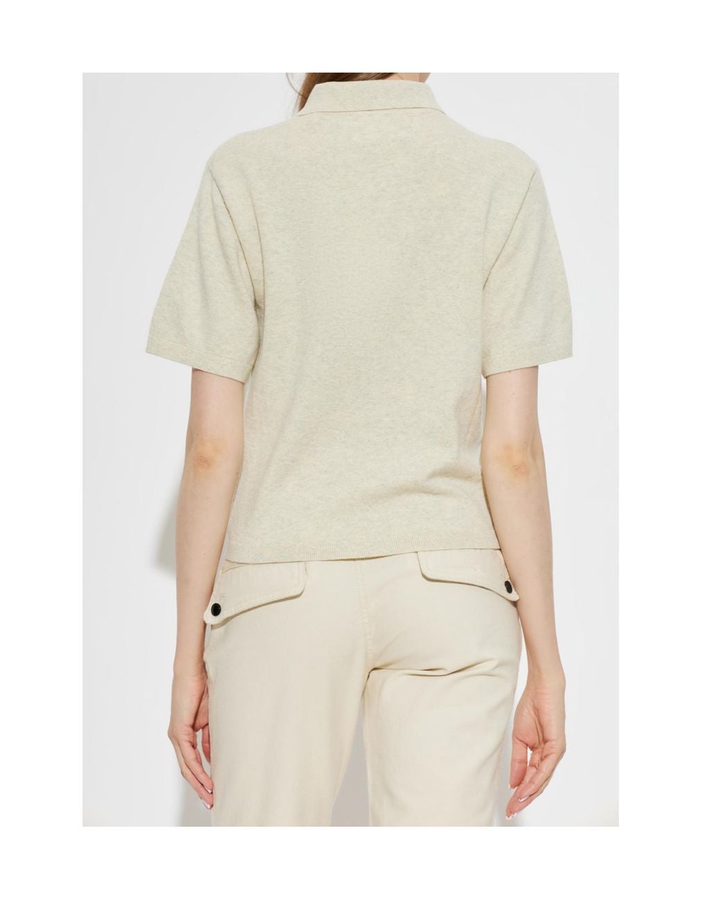 Isabel Marant White Isabel Marant Étoile Althea Polo Knitted Top