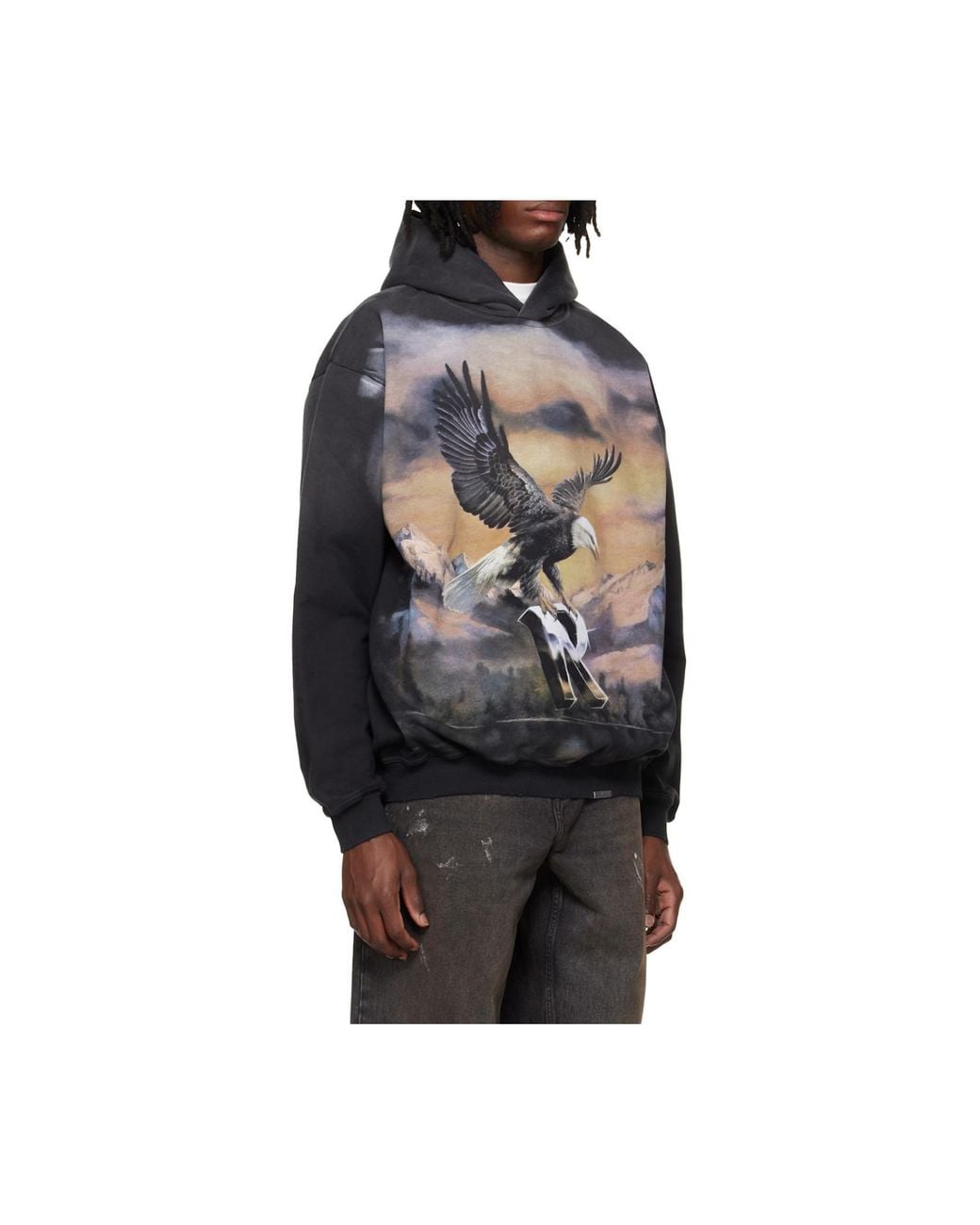 Represent Blue Maxi Printed Hoodie for men
