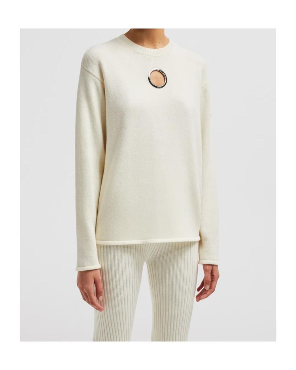 Moncler White X Willow Smith Eyelet Wool Cashmere Jumper