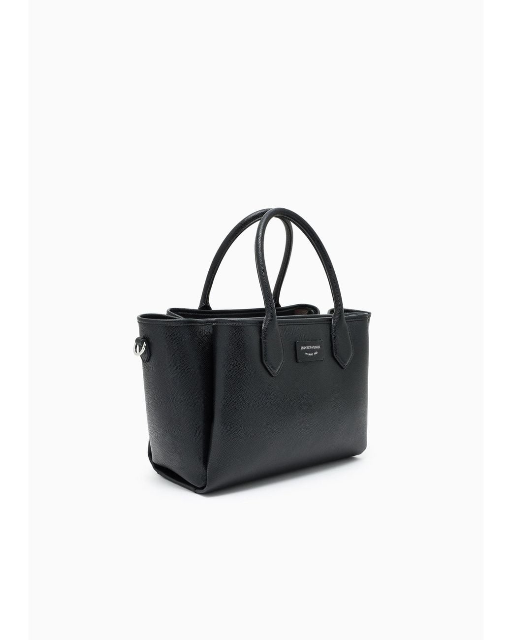 Emporio Armani Black Logo Patch Tote Bag