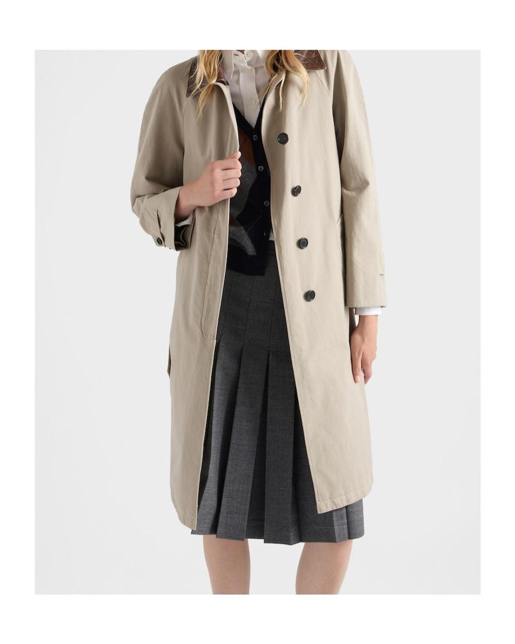 Prada Natural Belted Overcoat