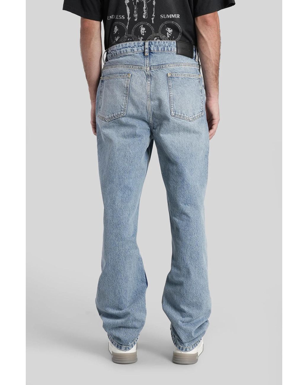 Represent Blue Straight Leg Jeans for men
