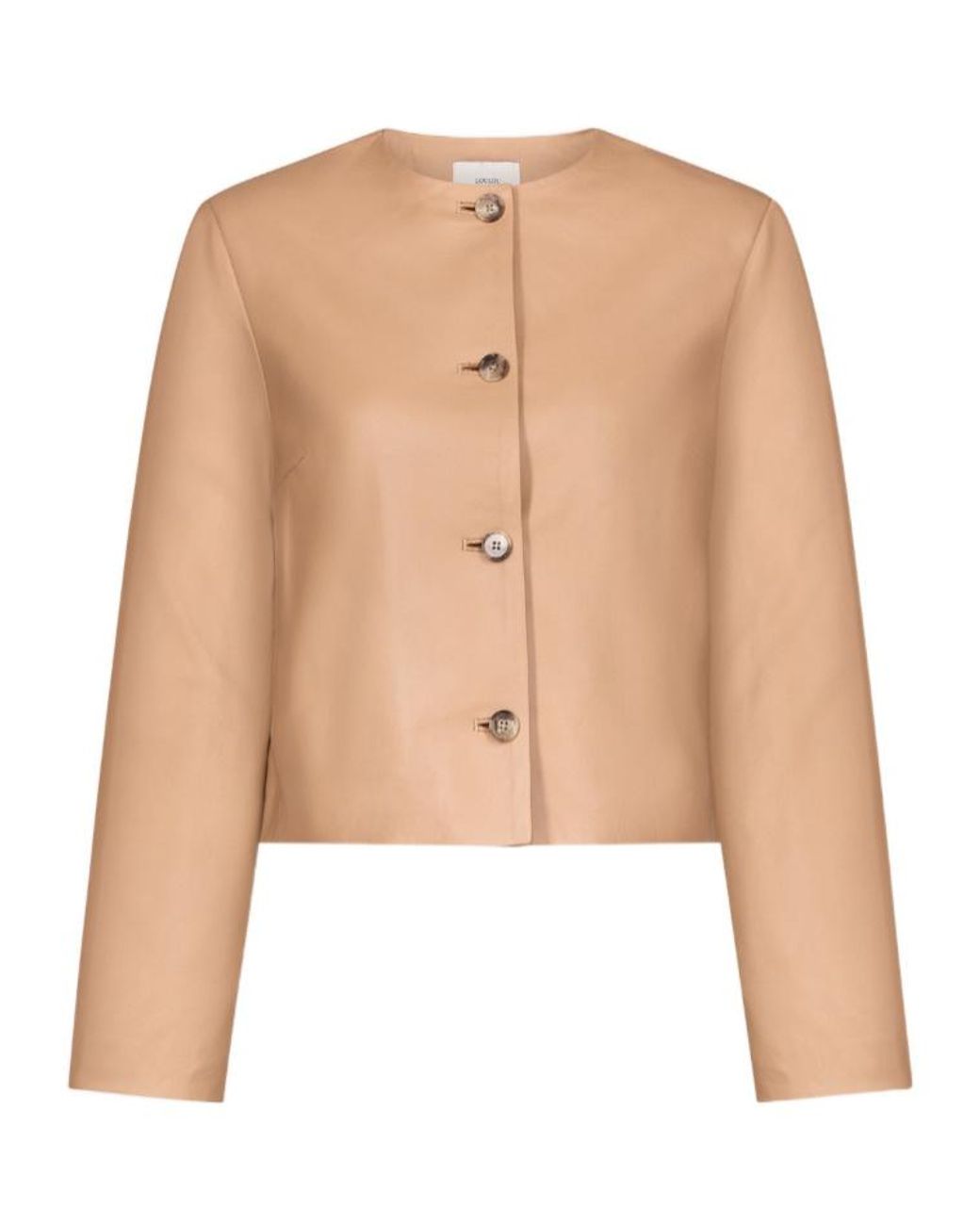 Loulou de Saison Natural Raho Button Leather Jacket