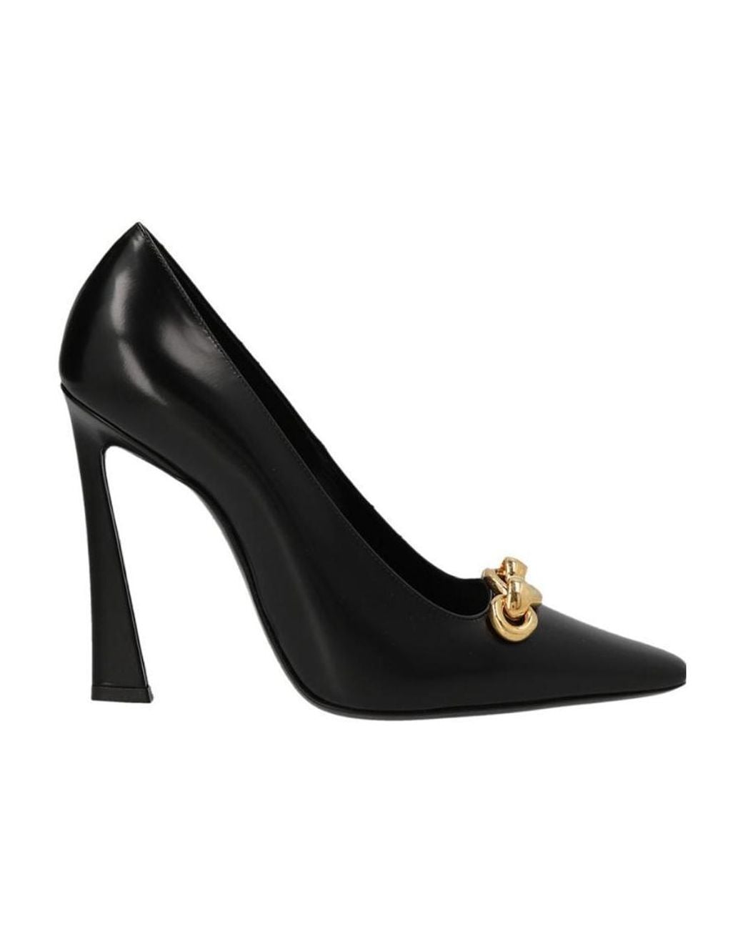 Saint Laurent Black Chain-Link Slip-On Pumps