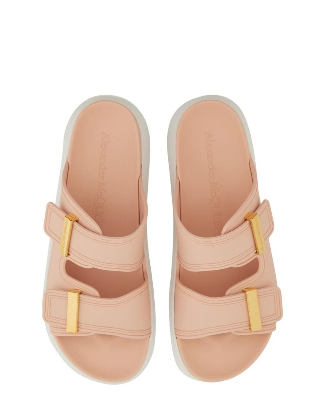 McQueen Multicolor Double Strap Slip-On Slides