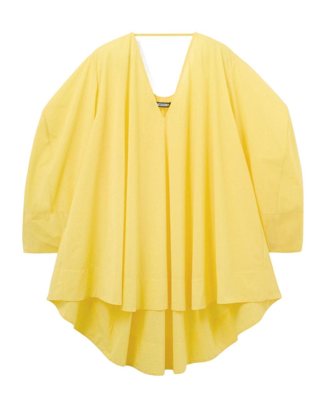 Jacquemus Yellow V-Neck Sheer Flared Dress