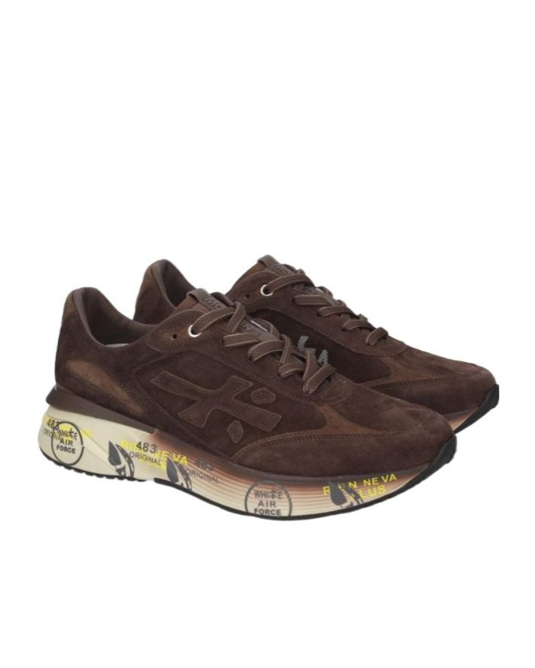 Premiata Brown Lace-Up Sneakers for men