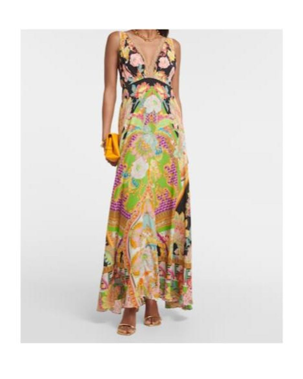 Camilla Metallic Printed Silk Maxi Dress