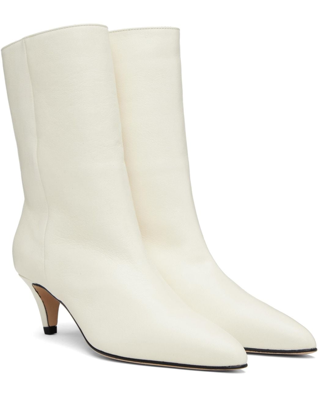 By Far White Lysander Washed Leather Boots