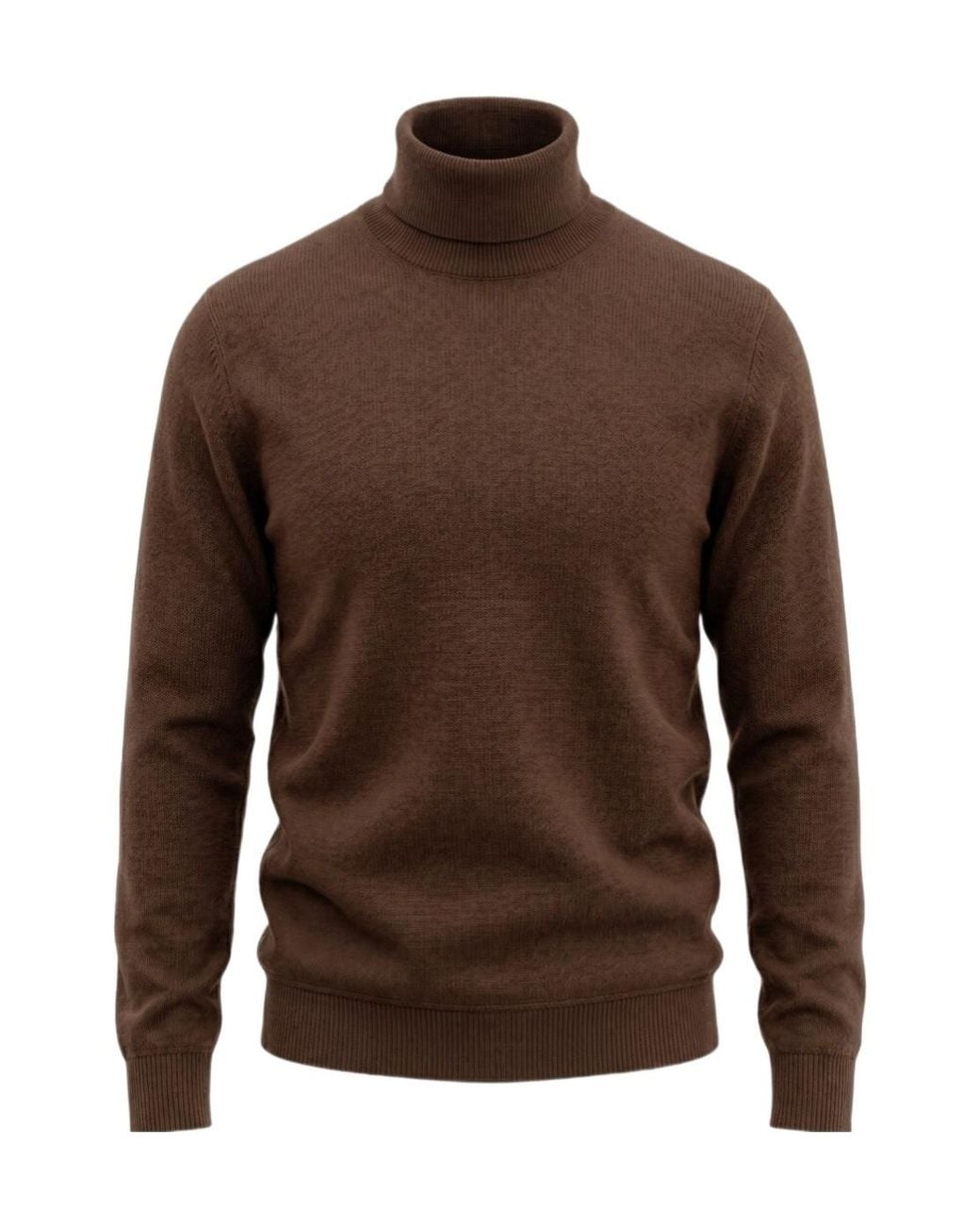 Drumohr Brown Roll-Neck Wool Sweater for men