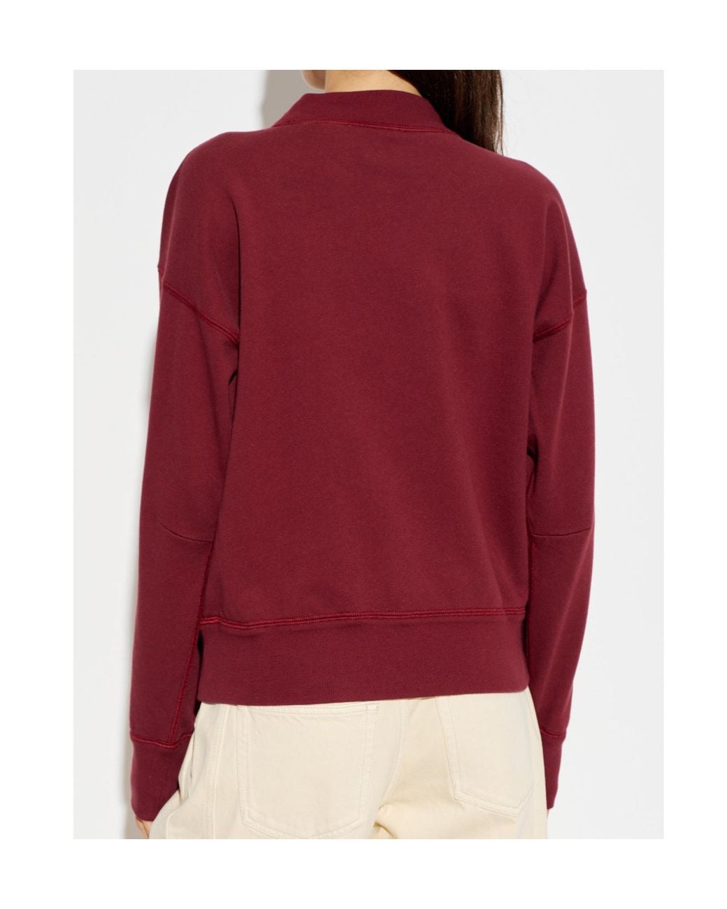 Isabel Marant Red Moby Logo-Print Sweatshirt