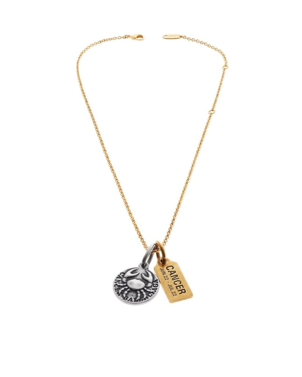 Balenciaga Metallic Horoscope Cancer Necklace
