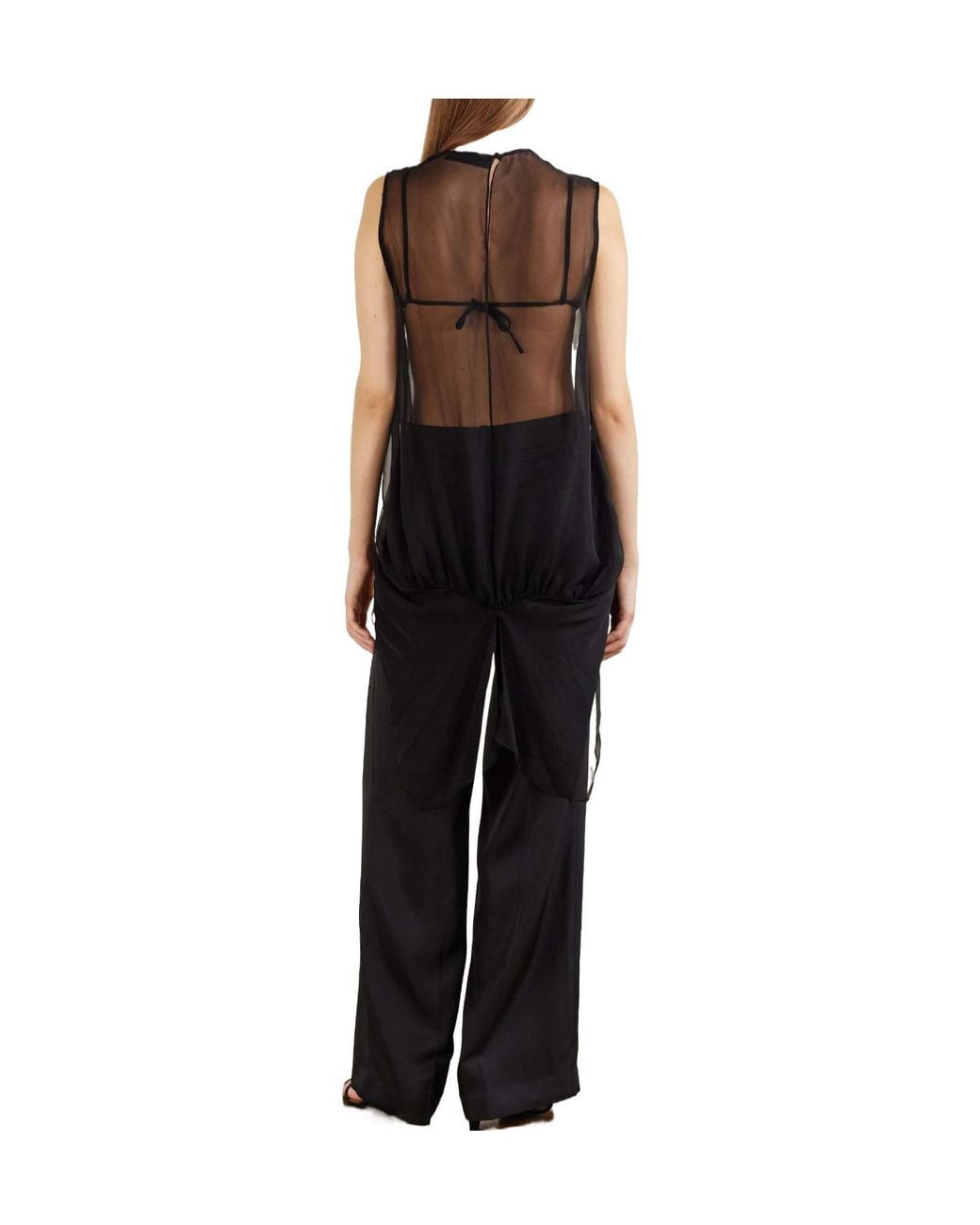 Sharon Wauchob Black Olga Layered Silk Tank