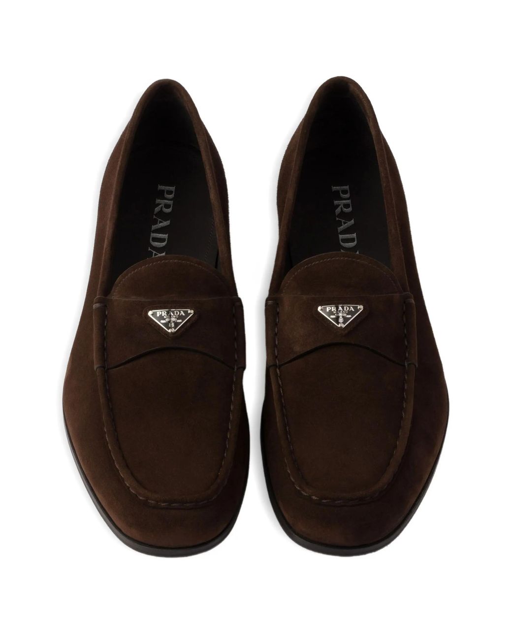 Prada Brown Slip-On Suede Loafers for men