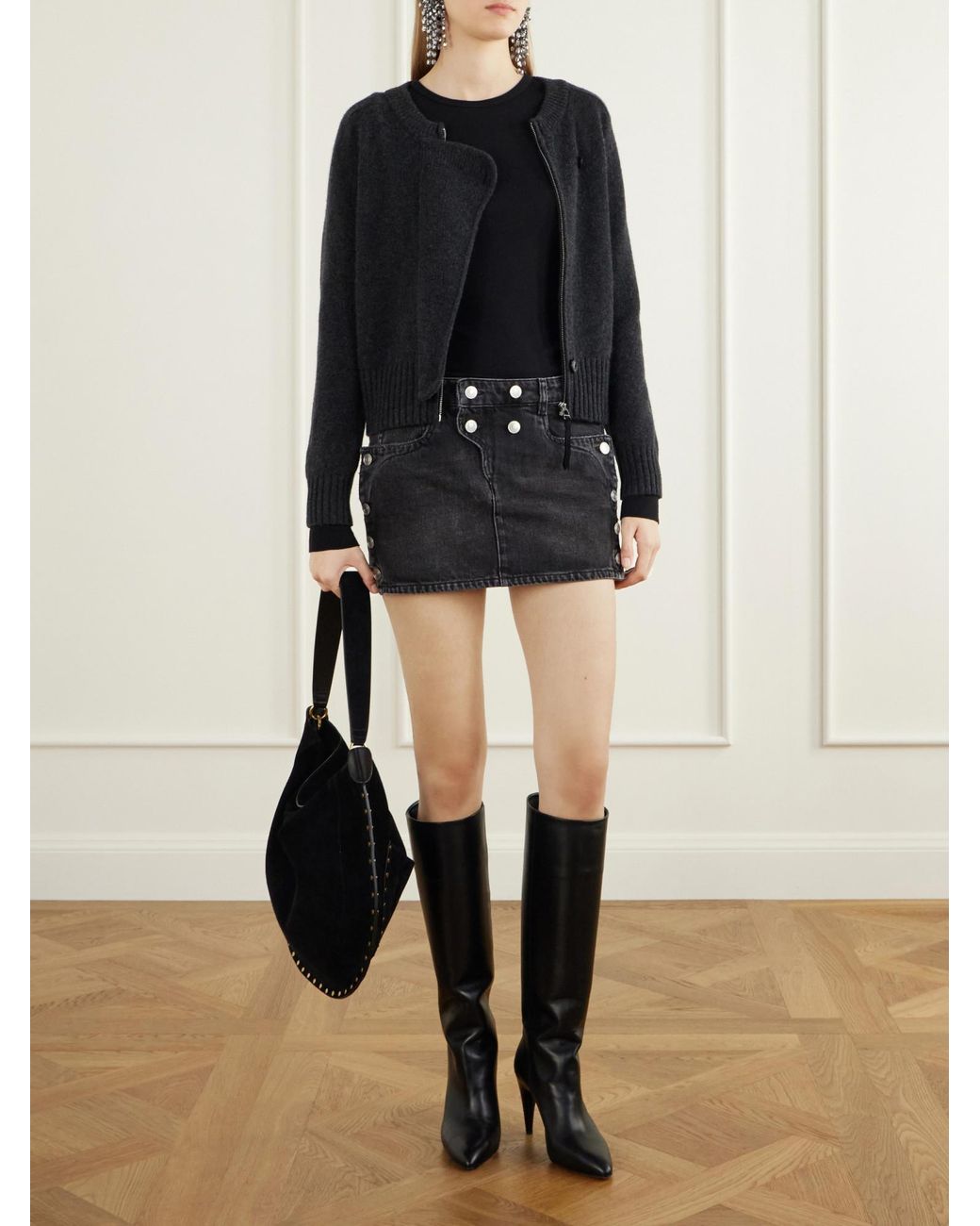 Isabel Marant Black Logo Patch Skirt